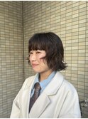 ボブパーマ/くせ毛風パーマ/ニュアンス/厚め前髪/ミニボブ