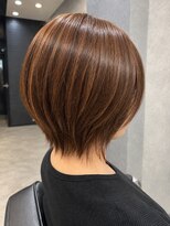 ソラヘアー(SORA hair)&nbsp;丸みショートボブ×艶ブラウンレイヤー　10代20代30代