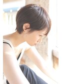 大人可愛い20代30代40代黒髪前下がりショートボブ丸みショート◎