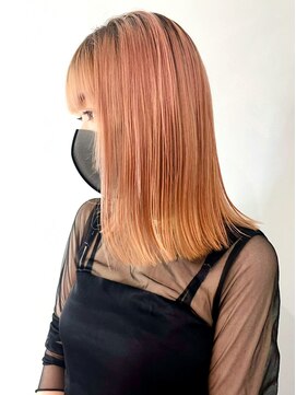 アルバム 新宿(ALBUM SHINJUKU) オレンジミディ_グレーベージュレイヤーロング_ba388441