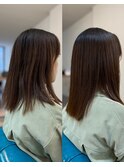 小顔ネビージュワンレン/縮毛矯正/髪質改善/ツヤ髪/くせ毛