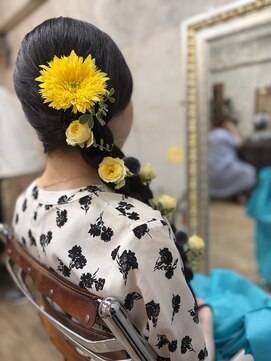 くらげ美容院 武蔵小杉 生花ヘアセット