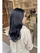 アッシュ 川崎店(Ash)&nbsp;ネイビーブルー　ブリーチあり
