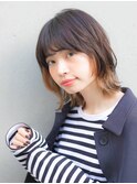 インナーカラー ウルフスタイル 流しバング