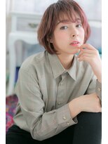 ミック ヘアアンドメイク アップ 駒込店(miq Hair&Make up) ボルドー×斜めバング★旬顔ナチュラルマッシュ