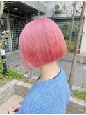 ピンクカラー/ボブルフ/魅力倍増カール/ベビーバング/原宿駅