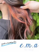 エマヘアデザイン(e.m.a Hair design) ピンクオレンジ