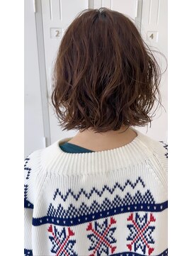 ヘアデザイン ソラ(Sola) 大人可愛いふんわりニュアンスパーマボブ×ブリーチなしカラー