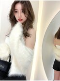 くびれレイヤーベージュ_暗めカラーグランマッシュ