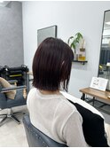 切りっぱなしボブ×レッドブラウン