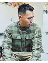 メリケンバーバーショップ フクオカ(MERICAN BARBERSHOP FUK)&nbsp;ハイライトマッシュパーマウルフアッシュブラック