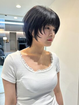 カケル(×.) ショートウルフ/フェイスレイヤー/ブルーブラック