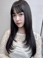 ミンクス 銀座店(MINX) 【MINX】顔まわり似合わせカット+暗めカラーロング_銀座