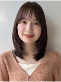 レイヤー/ハッシュカット/大人ミディアム/透明感カラー/ベージュ