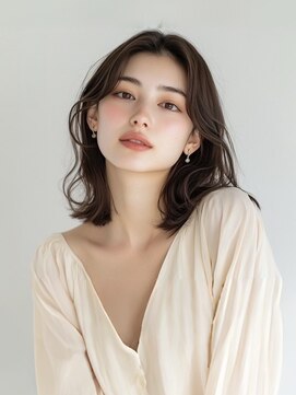 プラス ファースト ヘア(Plus 1st) ショコラベージュ×ウェーブ巻き