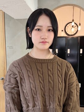 ローレン(LOREN) 黒髪/ボブルフ/ネビージュ/小顔/ワンレン/栄/髪質改善/前髪