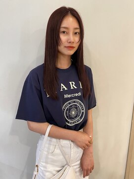 アルク(alku) 顔まわりレイヤー　ブリーチなしカラー　暖色カラー
