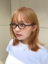 ワワ ヘアサロン 高円寺店(WAWA HAIR SALON)&nbsp;ミディアム ハイトーン オレンジベージュ♪【高円寺 未羽＊゜】