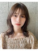 小顔見せくびれミディアム♪ シナモンベージュカラー