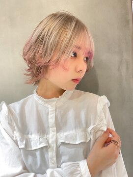 ロンド エスポワール 錦糸町(Lond espoir) ピンクベージュ前髪カタログマルチダボブ【韓国ヘア/顔まわり】