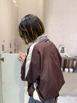 マイル 渋谷(mile)&nbsp;顎ラインボブ/裾カラー/イエローカラー