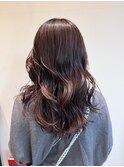 ミディアムレイヤー×ピンクグレージュ