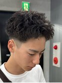 メンズカット/スパイキーショート/ピンパーマ/テーパーフェー