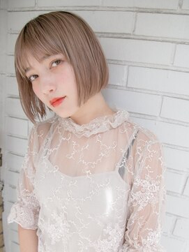ルティア(Lutia) 切りっぱなしボブ クリーミーブラウン シースルーバング☆