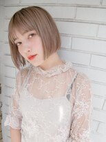 ルティア(Lutia) 切りっぱなしボブ クリーミーブラウン シースルーバング☆