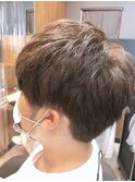 ２ブロックショート/ショートマッシュ/アッシュベージュ[大島]