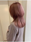 ピンクベージュ&ウルフカット♪