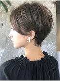 大人ショート/ひし形シルエット/前髪長め/小顔/30代・40代