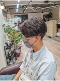 センターパート×ニュアンスパーマ