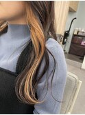 ペールオレンジのインナーカラー