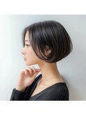 大人美人ショートボブパーマウルフパーマアッシュベージュ