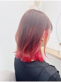 ピンクグラデーションのインナーカラー