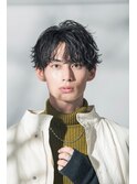 メンズパーマツイスパ波巻きスパイラルマッシュセンターパート