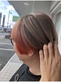 ミルクティーベージュ×ダークオレンジ