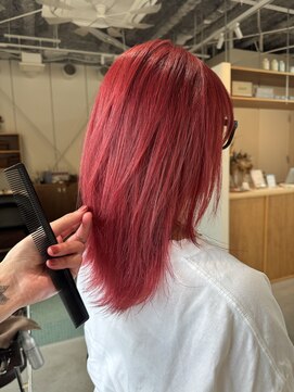 エルム 原宿 表参道(yelm) レッドカラー/レイヤーカット/ダブルカラー