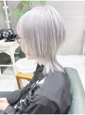 メンズライクウルフヘア/アッシュブリーチデザインカラー