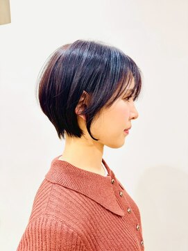 ディーコ(IDEEK) 美しい王道シルエットボブ/白髪ぼかしハイライト/ショートボブ