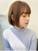 20代30代◎透明感シアーグレージュ×ミニボブ春カラー