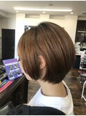 丸みショートボブ+似合わせレザーカット