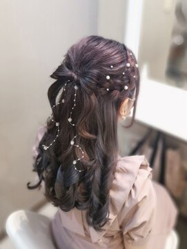 ヘアセットサロン ミント(Hair set salon MINT) 立体リボン編み込みハーフアップ