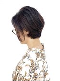ショート/耳掛け/ひし型/前下がり/グラデーション/40代50代60代