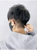 ツイストパーマ_アップバングコンマヘアスキンフェード_ba362021