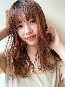 ガレージ バイ グリーン 原宿 表参道(Garage by green) 【loki】セミロング×オレンジベージュ