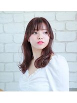 ヘアアンドアイラッシュ ココアンジェ くりえいと宗像店(Coco Ange)&nbsp;ゆるふわセミロング×ピンクブラウン