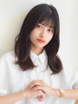 ガーデンヨコハマエスト(GARDEN YOKOHAMA est)&nbsp;イメチェン　ミディアムレイヤー　ブルーブラック　美髪　前髪