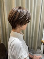 アンス 大阪梅田(ANs.) 20代 30代 40代くびレイヤーエモージュグレージュカラーショート